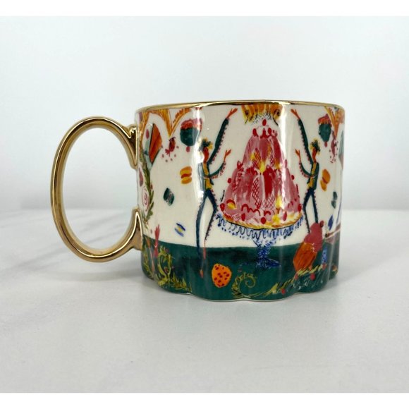 Anthropologie Pauline de Roussy de Sales Coffee Mug Dark Turquoise Christmas 202 - Picture 4 of 7
